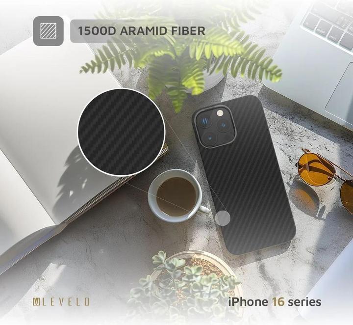 Immagine prodotto Levelo Custodia Sergei 1500D in fibra aramidica (Apple iPhone 16 Pro Max)