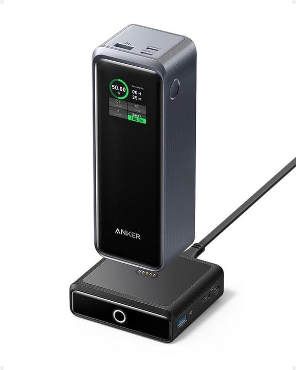 Anker Prime 737 PowerBank - 27.650 MAH, 250W - Drawable USB/USB -C Releases + 100W Charging Ba (27.65 mAh, 250 W)
