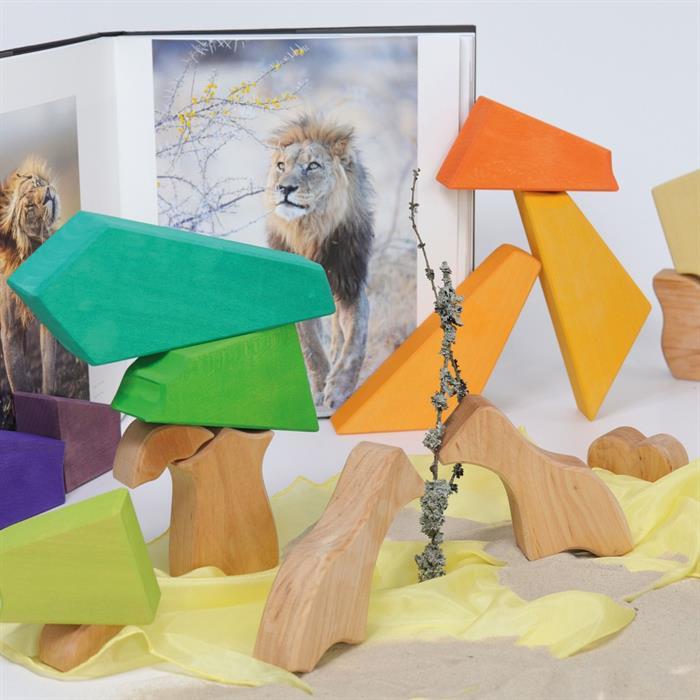 Actual product image Grimm's Building game rainbow lion