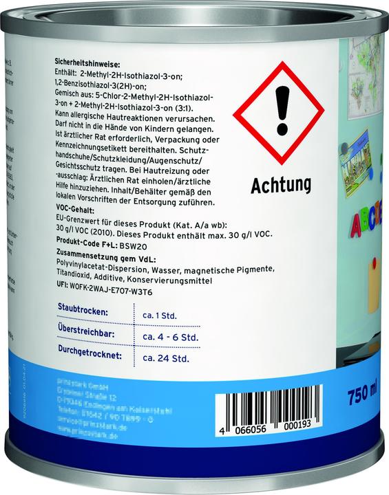 Produktbild Plid Magnetfarbe 0,75L Anthrazitgrau für ca. 4m² + Anstreichset/Magnetlack Magnetwand (Anthrazitgrau, 0.75 l)