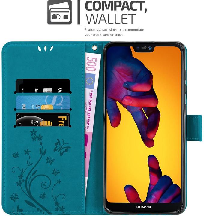 Actual product image Cadorabo Flower Book cover (Huawei Nova 3E)