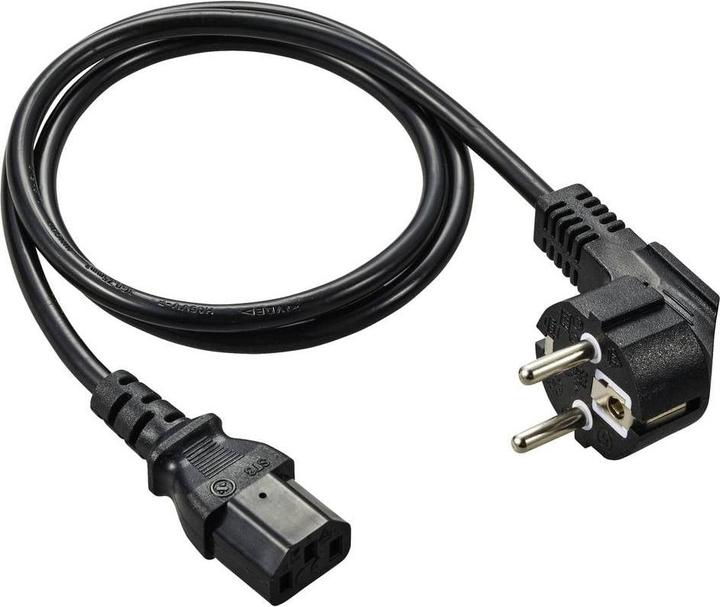 Produktbild Renkforce Kaltgeräte Anschlusskabel (1x Schutzkontakt-Winkelstecker - 1x Kaltger (0.75 m)