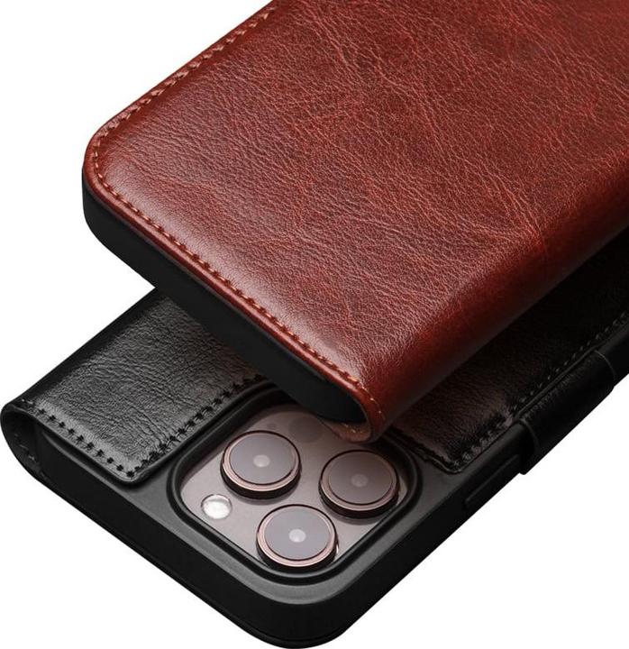 Immagine prodotto QiAlino Fourre Flip in pelle véritable con fermaglio magnetico foncé (Apple iPhone 14 Pro Max)