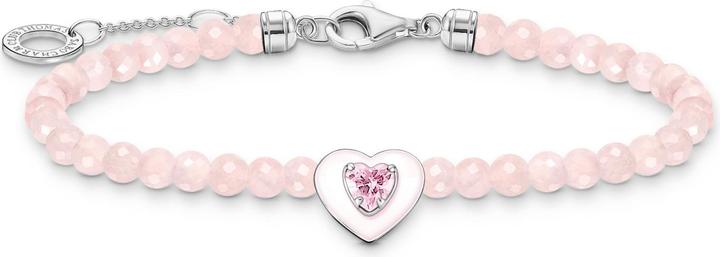 Actual product image Thomas Sabo Heart bracelet with pink beads (19 cm, 925 silver, Enamel)