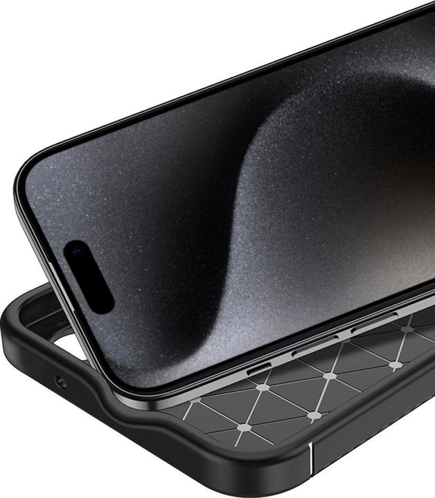 Actual product image Screenguard Apple iPhone 15 Pro Max Case Carbon Design TPU Case (Apple iPhone 15 Pro Max)