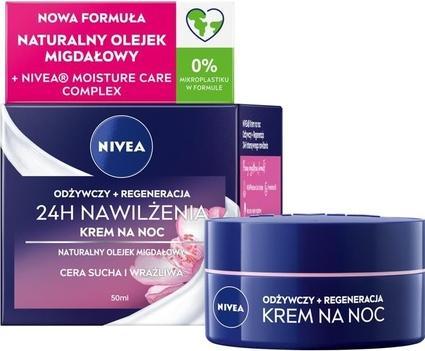 NIVEA Nourishing Regenerating Night Cream For Dry And Sensitive Skin 50 Ml Aqua Effect (50 ml, Nachtcreme)