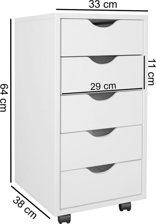 Produktbild FineBuy Rollcontainer Holz furniert Buche