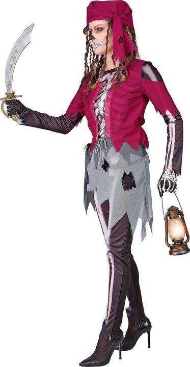 Immagine prodotto Widmann Costume da scheletro piratesco da donna con camicia, corsetto e gonna, leggings, foulard (XS)