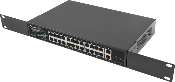 Actual product image Lanberg RSGE-24P-2GE-2S-360 network switch Unmanaged (24 Ports)