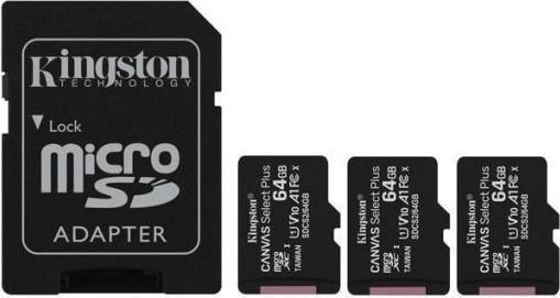 Immagine prodotto Kingston Card Canvas Go Plus MicroSD +ADP 64GB (64 GB, microSDXC, U3, UHS-I)