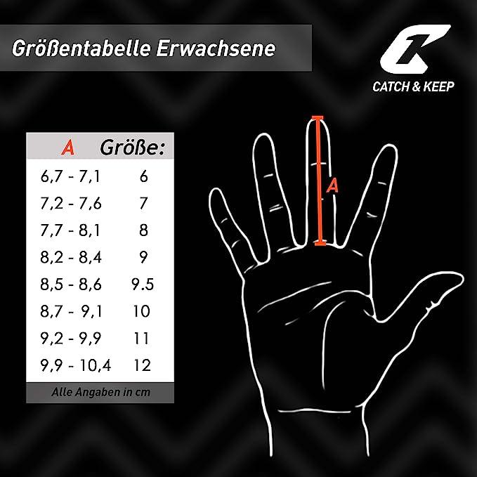 Produktbild Catch & Keep Fussballhandschuhe Fly Protect Gr. 9.5 Rot Torwart Keeper Goalie Handschuhe (9.5)