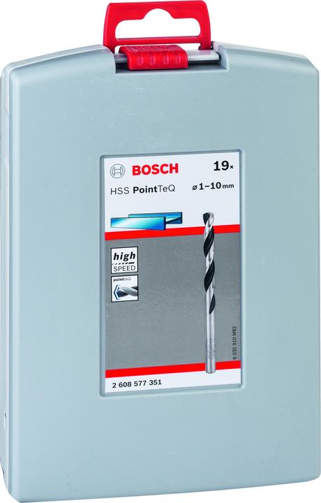 Actual product image Bosch Professional Zubehör HSS twist drill PointTeQ Set (1 mm, 1.5 mm, 2 mm, 2.5 mm, 3 mm, 3.5 mm, 4 mm, 4.5 mm, 5 mm, 5.5 mm, 6 mm, 6.5 mm, 7 mm, 7.5 mm, 8 mm, 8.5 mm, 9 mm, 9.5 mm, 10 mm)