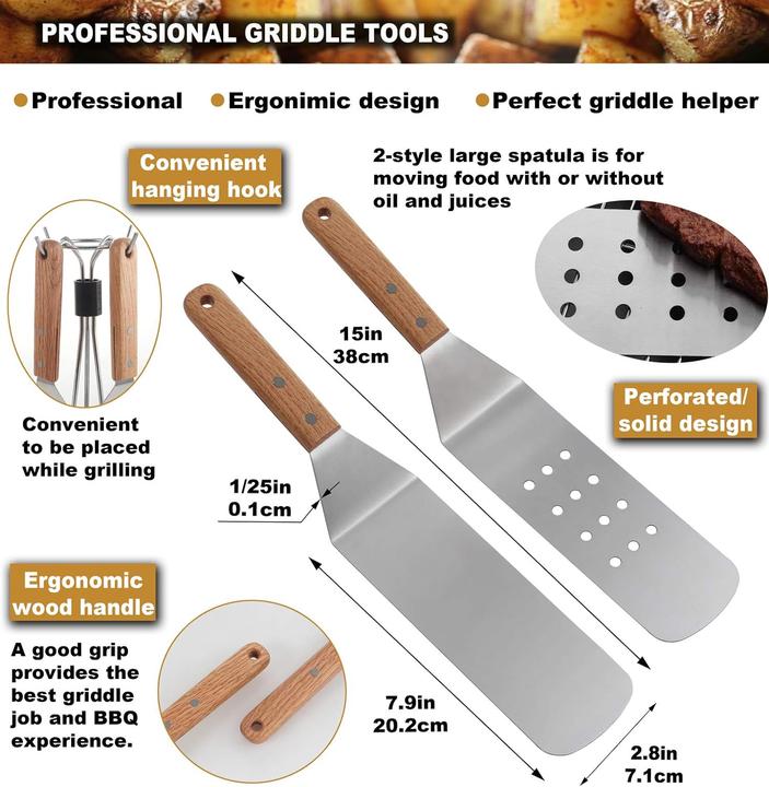 Actual product image Romanticist Grill spatula set, 8 pieces