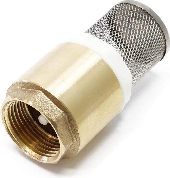 Actual product image Wiltec Brass Foot Valve 1" 33,7mm Check Valve NON Return with stainless strainer for pump