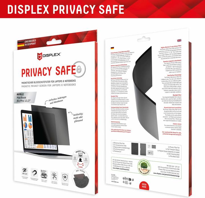 Productafbeelding Displex Privacy Safe, Laptop Blickschutzfilter (13.30", 16 : 10)