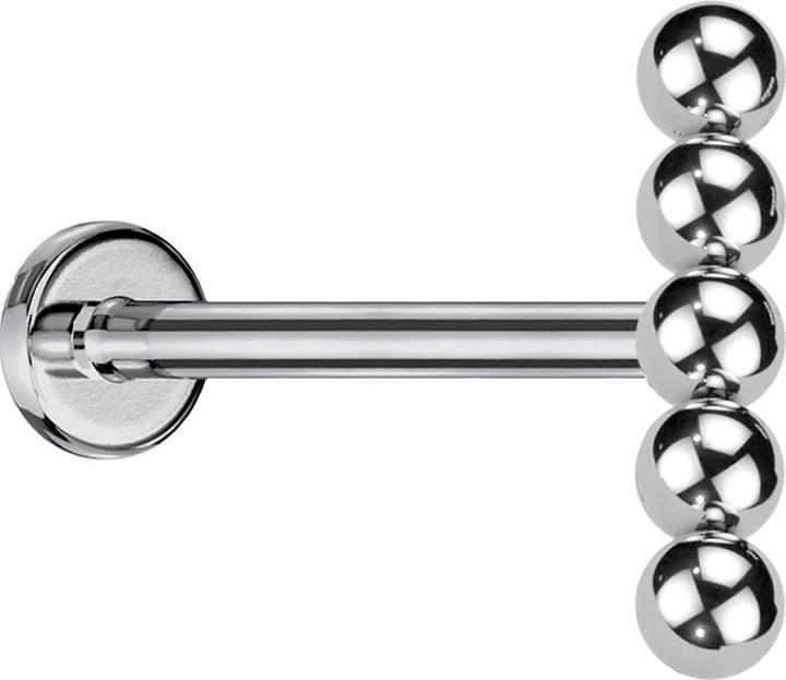Produktbild Star Piercing Micro Labret Innengewinde silber drei Blumen Kristalle pink (Chirurgenstahl 316L, Titan G23ohne Messing)