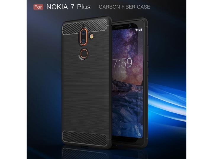 Produktbild Screenguard Nokia 7 Plus Hülle Carbon Brushed Soft TPU (Nokia 7 Plus)