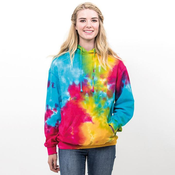 Immagine prodotto Colortone Kvinnor Felpa con cappuccio arcobaleno Batik Look (S)