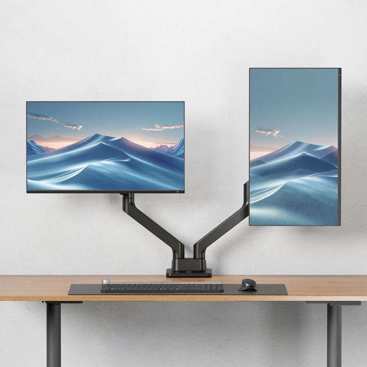 Produktbild Dual monitor arm office premium, with gas spring (Tisch, 35")