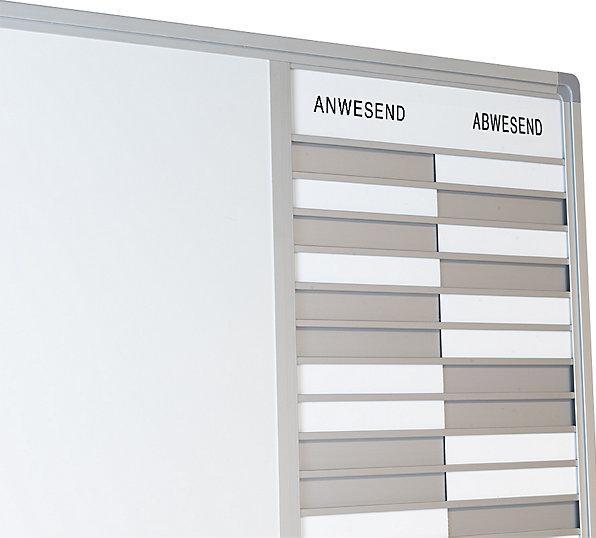 Image du produit smiT Tableau de présence avec tableau blanc, avec films magnétiques, marqueur
