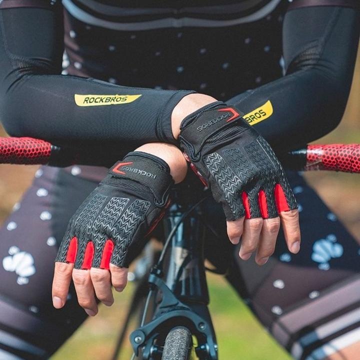 Image du produit Rockbros S169BR M gants de cyclisme avec inserts en gel - noir et rouge (M)