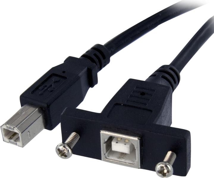 Image du produit StarTech Câble USB B to B de 30 cm pour montage en sangle - connecteur femelle/prise mâle (0.30 m, USB 2.0)
