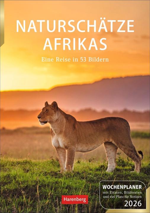 Immagine prodotto Harenberg Naturschätze Afrikas Wochenplaner 2026 - Eine Reise in 53 Bildern (Tedesco)