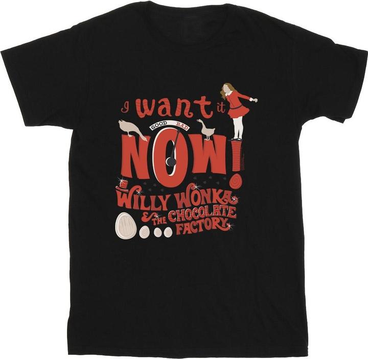 Actual product image Willy Wonka & the Chocolate Factory Boys Verruca Salt I Want It Now T-Shirt (116)