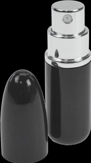 Taschenzerstäuber, Aluminium, schwarz, für 4 ml, Höhe: 7,5 cm (4 ml)