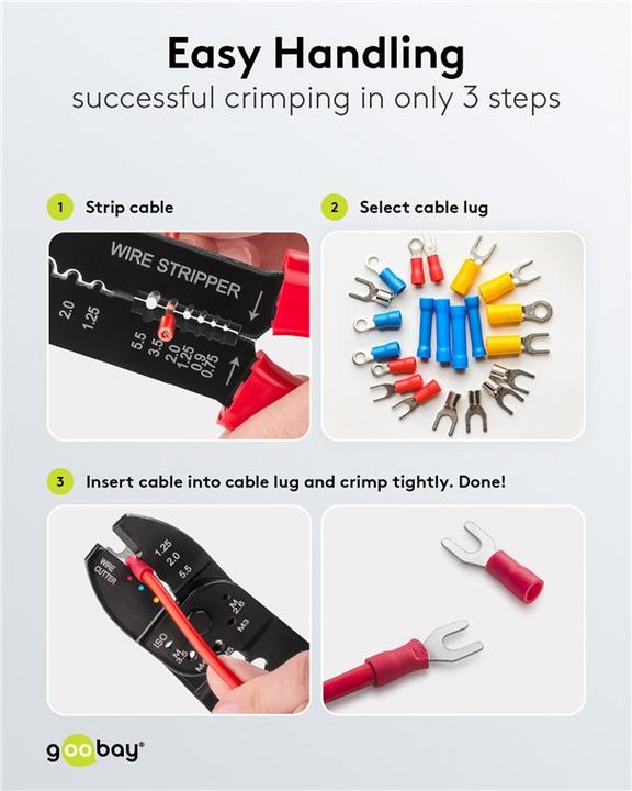 Actual product image FixPoint Crimping pliers for insulated cable lugs