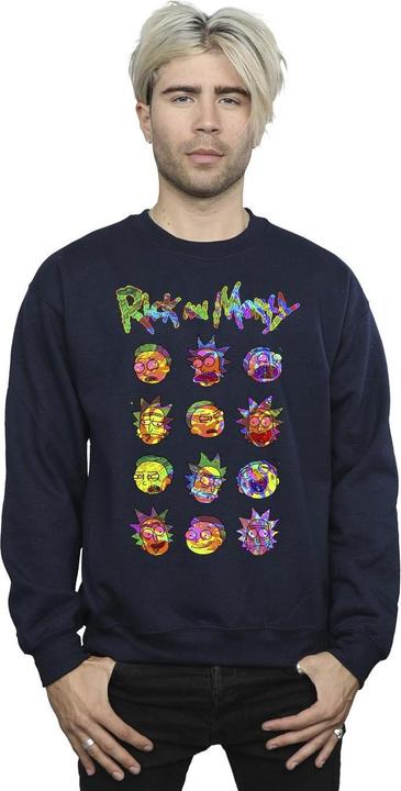 Rick And Morty Tie Dye Faces Sweatshirt