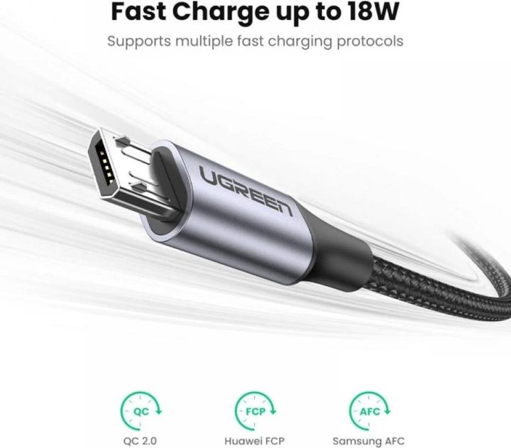 Immagine prodotto Ugreen MicroUSB in nylon stabile (0.25 m, USB 2.0)