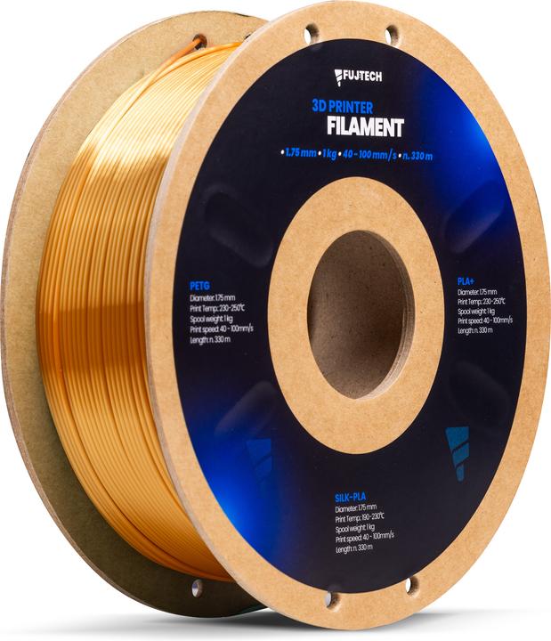 Fuj Tek PETG 3D Printer Filament, 1.75 mm, Yellow (PETG, 1.75 mm, 1400 g, Yellow)