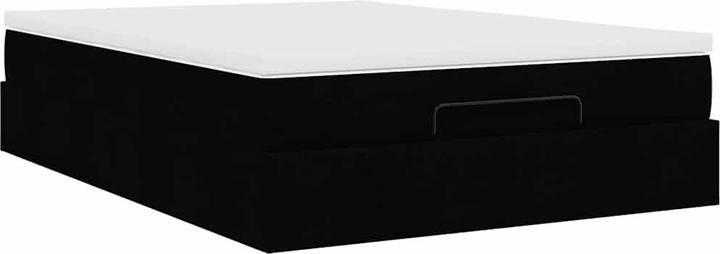 Image du produit VidaXL Ottoman-lit avec matelas Noir 140x200 cm Tissu (140 x 200)