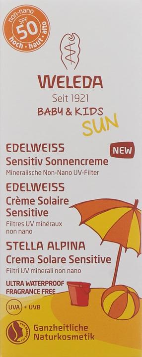 Actual product image Weleda Sensitive Baby and Kids Sun Cream SPF (Suntan cream, SPF 50, 50 ml)