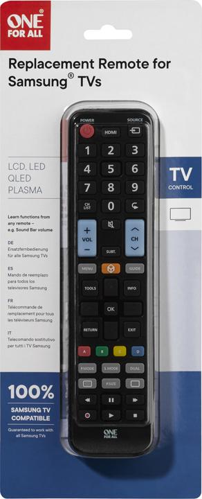 Productafbeelding One for All Samsung TV Universele Afstandsbediening (Apparaat-specifieke afstandsbediening, Infrarood)