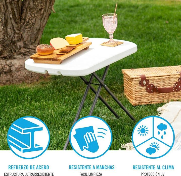 Image du produit Lifetime Picknick-Tisch Weiss Stahl HDPE 66 x 71 x 46 cm
