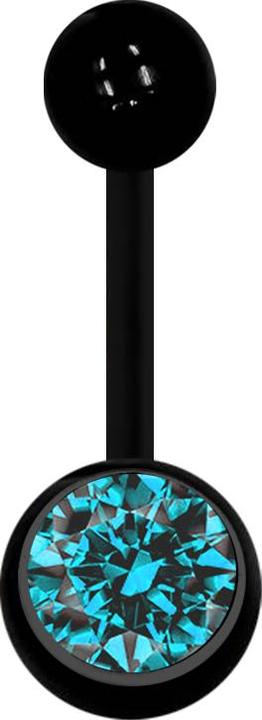 Immagine prodotto Star Piercing Banana nera con sfera e cristallo acquatico (Acrilico, senza ottone)