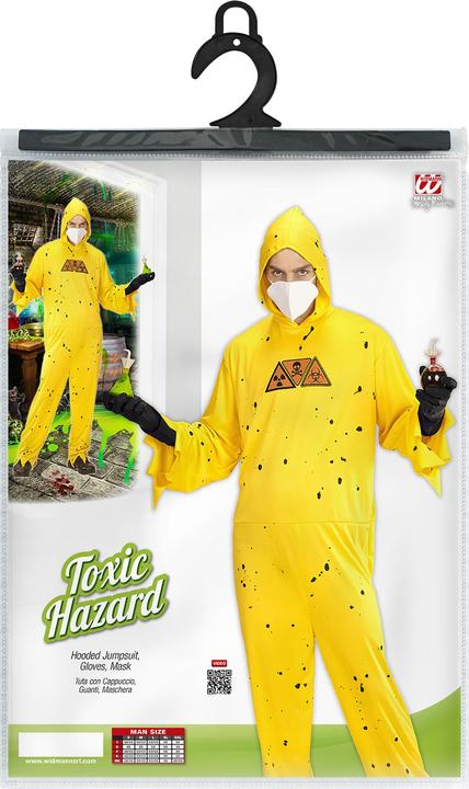 Actual product image Widmann Toxic Hazard costume with jumpsuit with hood, gloves, mask (M, L, XL)