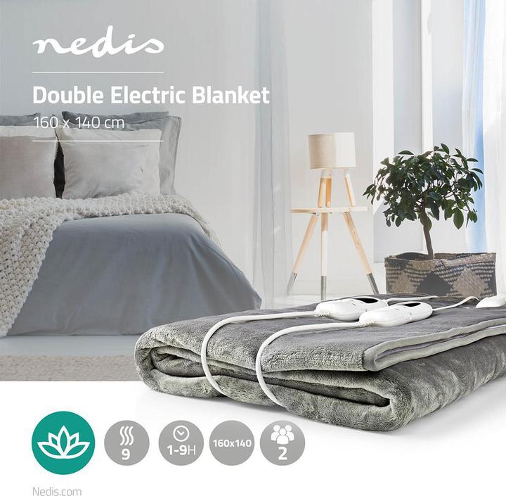 Actual product image Nedis Electric duvet | Underblanket | 2 persons | 160 x 140 cm | 9 heat settings | washable (160 x 140 cm)