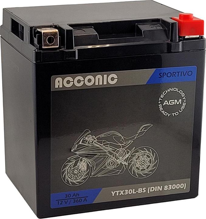 Image du produit Acconic Sportivo AGM YTX30L-BS Motorradbatterie 30 Ah 12V (DIN 83000) (12 V)