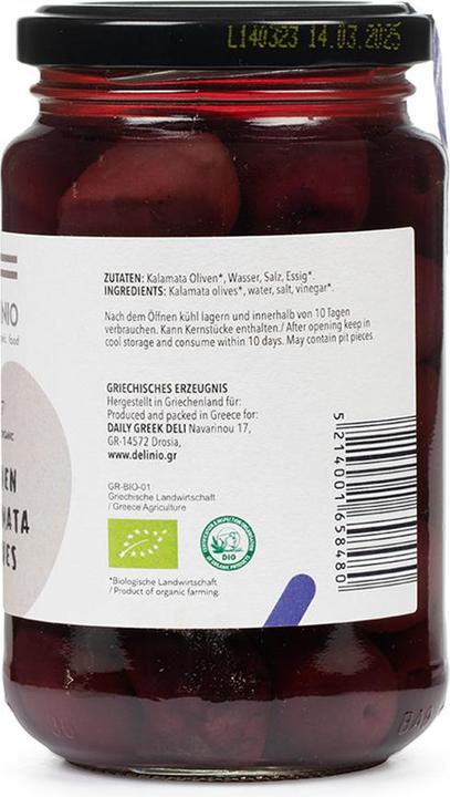 Immagine prodotto Delinio Bio Kalamata Oliven, 370 gr Glas (550 g)