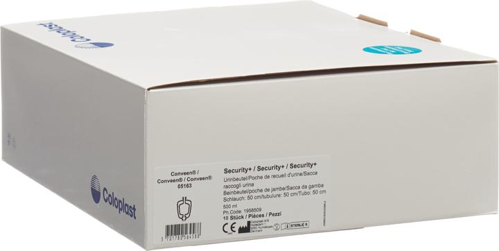 Produktbild Conveen Security Plus Beinbeutel 500 ml 50 cm Rückventil steril, 10 Stück