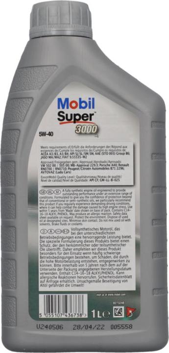 Actual product image mobil Super 3000X1 (1 l, SAE 5W-40)