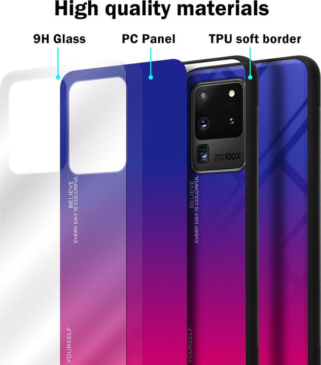 Image du produit Cadorabo Couverture en verre TPU 2 couleurs (Samsung Galaxy S20 Ultra)