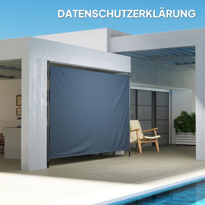 Immagine prodotto Swisshandel24 Klemmmarkise mit Handkurbel höhenverstellbar inkl. Wandhalterung 400 cm, Dunkelgrau (4 m)