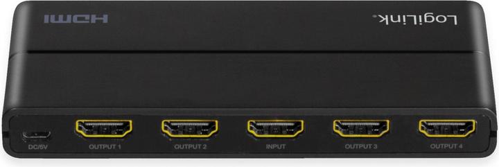 Produktbild LogiLink HD0037 HDMI Splitter 1x4-Port, 4K/60 Hz, HDCP, HDR, CEC, downscaler