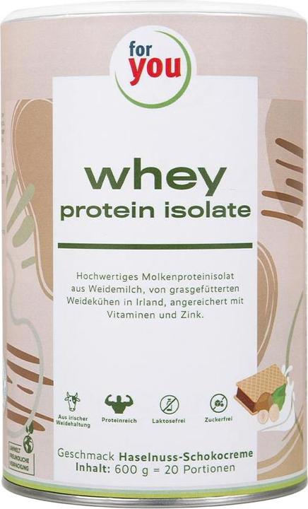 Produktbild For You whey protein isolate - Haselnuss-Schokocreme (Haselnuss-Schokocreme, 1 Stk., 600 g)