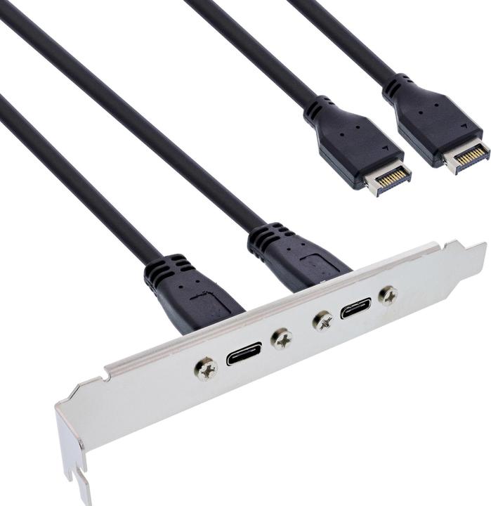Actual product image InLine ® Slot bracket USB Type-C to USB 3.1 front panel Key-A internal, 0.5m (0.50 m, USB 3.2 Gen 2)