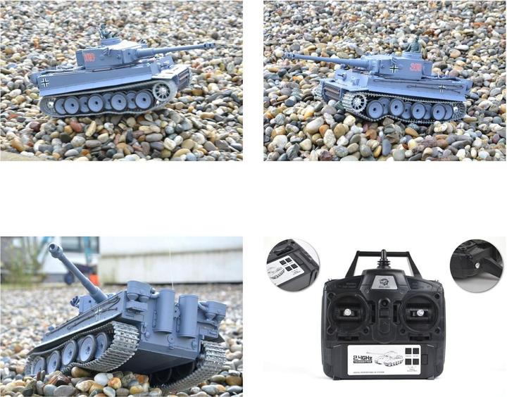 Actual product image Es-toys Heng Long, RC Tank German Tiger I Gray (RTR Ready-to-Run)